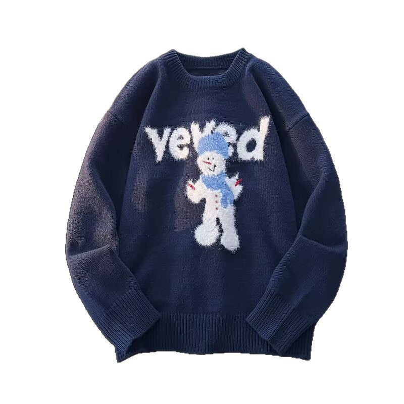 Christmas snowman letter sweater